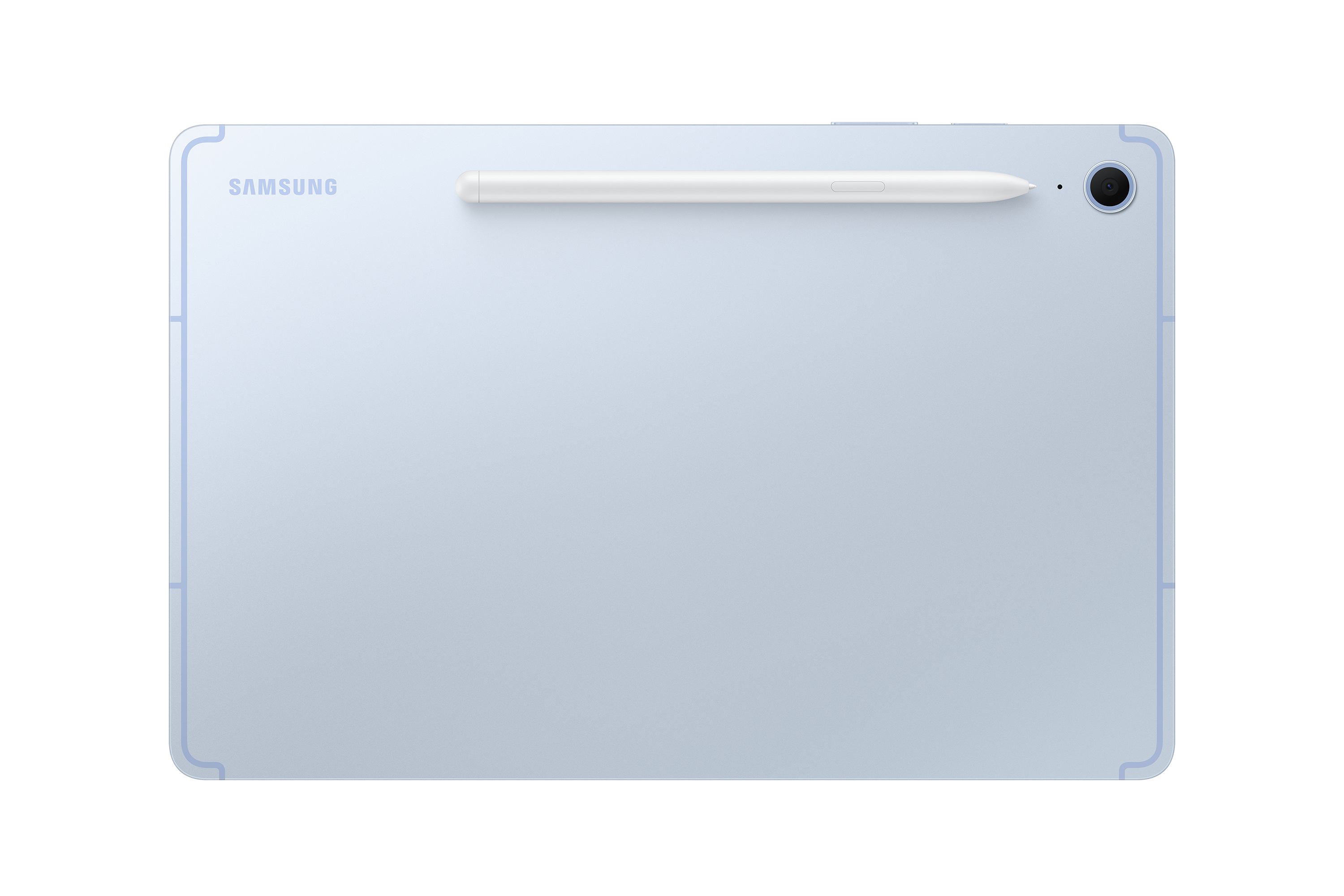 Galaxy Tab S10 FE_Blue_Product Image_Back with S Pen
